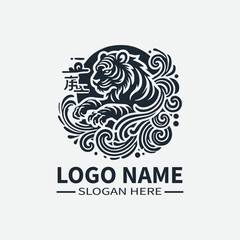 Tiger Logo Design, Chinese Zodiac Logo, Year of the Tiger Logo, Asian Culture Logo, Animal Logo