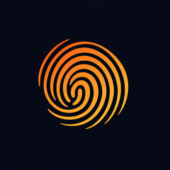 Minimalist vector logo design of a digital fingerprint pattern