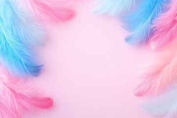 Obraz premium Soft Pastel Feather Texture Closeup in Pink and Blue