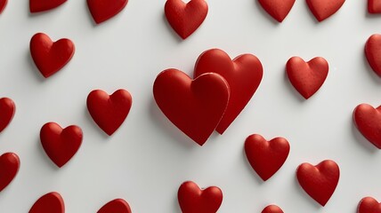 red hearts background