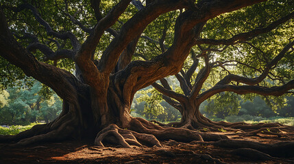 Majestic Ancient Tree in Lush Forest