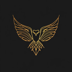 Obraz premium Minimalist vector logo design of geometric falcon wings