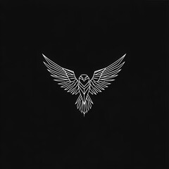 Obraz premium Minimalist vector logo design of geometric falcon wings