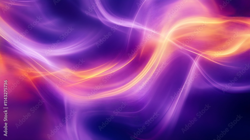 Aufkleber Dynamic Swirl of Purple and Orange Light Creating Artistic Patterns : Generative AI