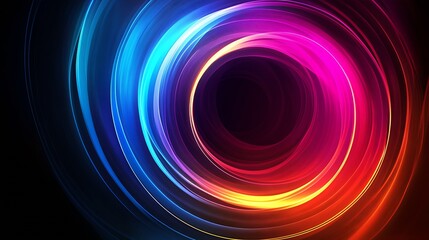 Dynamic Neon Swirl Design with Radiant Colors and Energetic Vibes : Generative AI