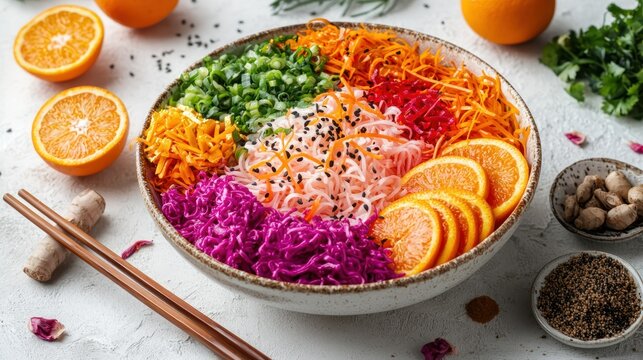 Lunar new year celebration with prosperity salad yu sheng chinese new year 2025 dragon and snake imagery festive red background