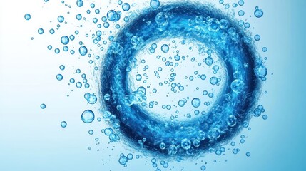 Bubbling Cyan Vortex: A Mesmerizing Display of Blue Bubbles