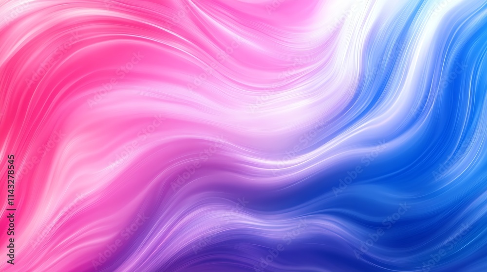 Aufkleber Vibrant Pink and Blue Abstract Fluid Wave Texture with Smooth Gradient Patterns : Generative AI
