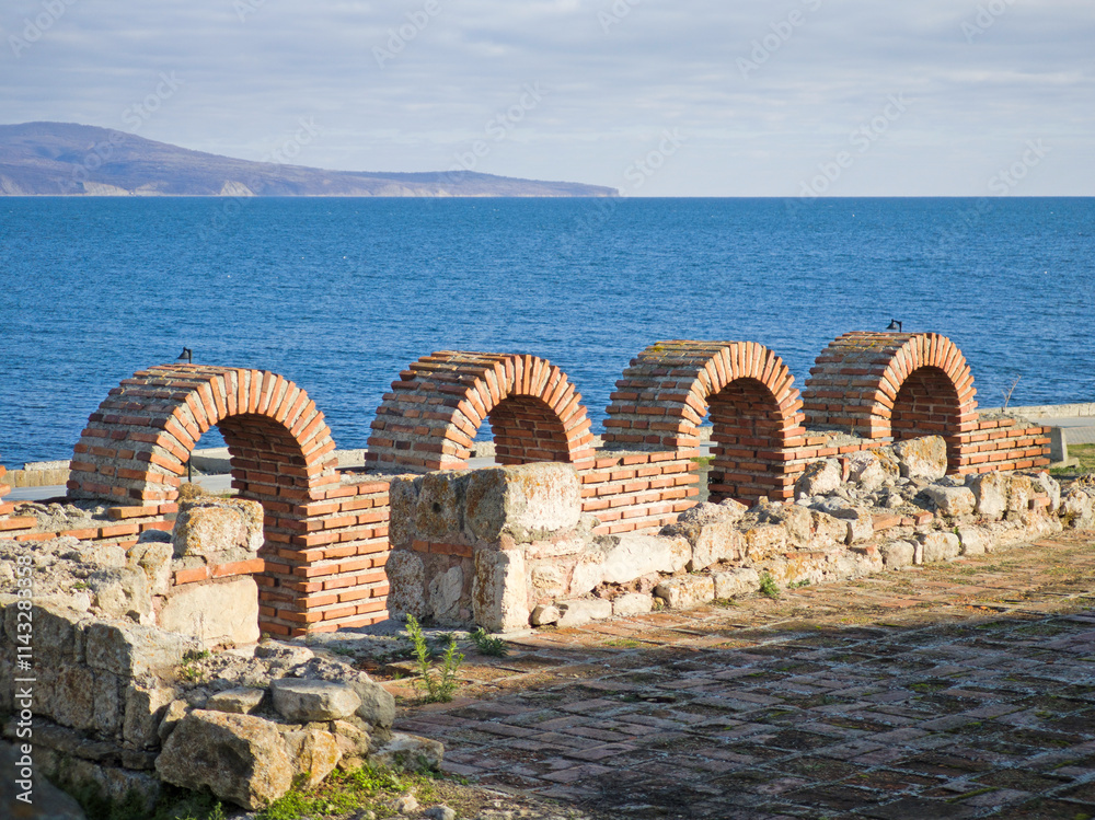 Wall mural Panorama of The old town of Nessebar, Bulgaria