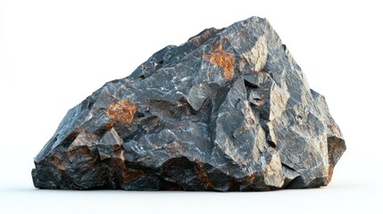 A large, rugged rock with a textured surface and earthy tones.