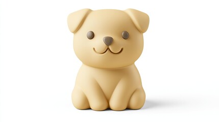 A cute, stylized dog figurine made of soft material, designed for decoration or play.
