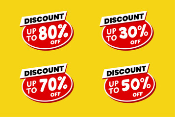 Obraz premium Discount Sale up to 30 50 70 80 offer template banner collection