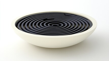 Abstract spiral maze in a bowl.