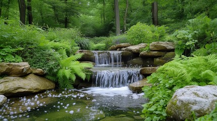 Majestic Waterfall Stream Flow