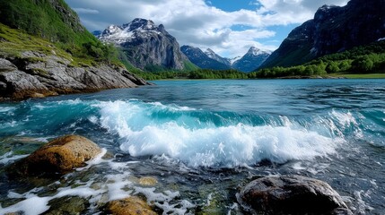 Fototapeta premium Majestic Waterfall in Nature