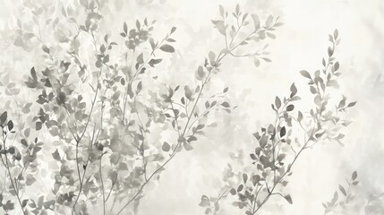Fototapeta premium Monochrome foliage shadows on a textured background.