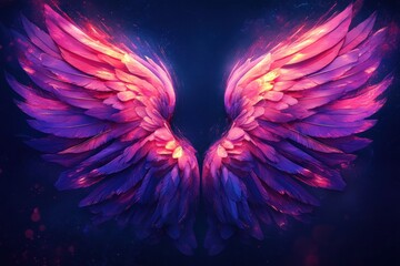 Ethereal Pink and Purple Wings with a Fantastical Glow