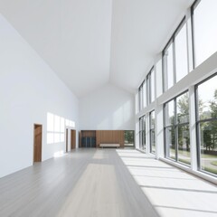 Minimalist interior design with white walls large windows and natural light wood concrete design wood design concrete architecture wall floor modern