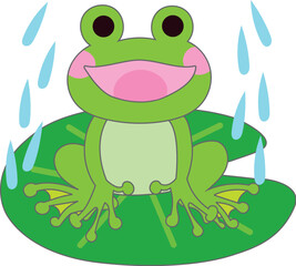 葉っぱに乗るアマガエル