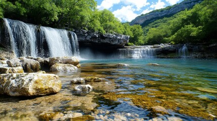 Fototapeta premium Beautiful Waterfall in Nature