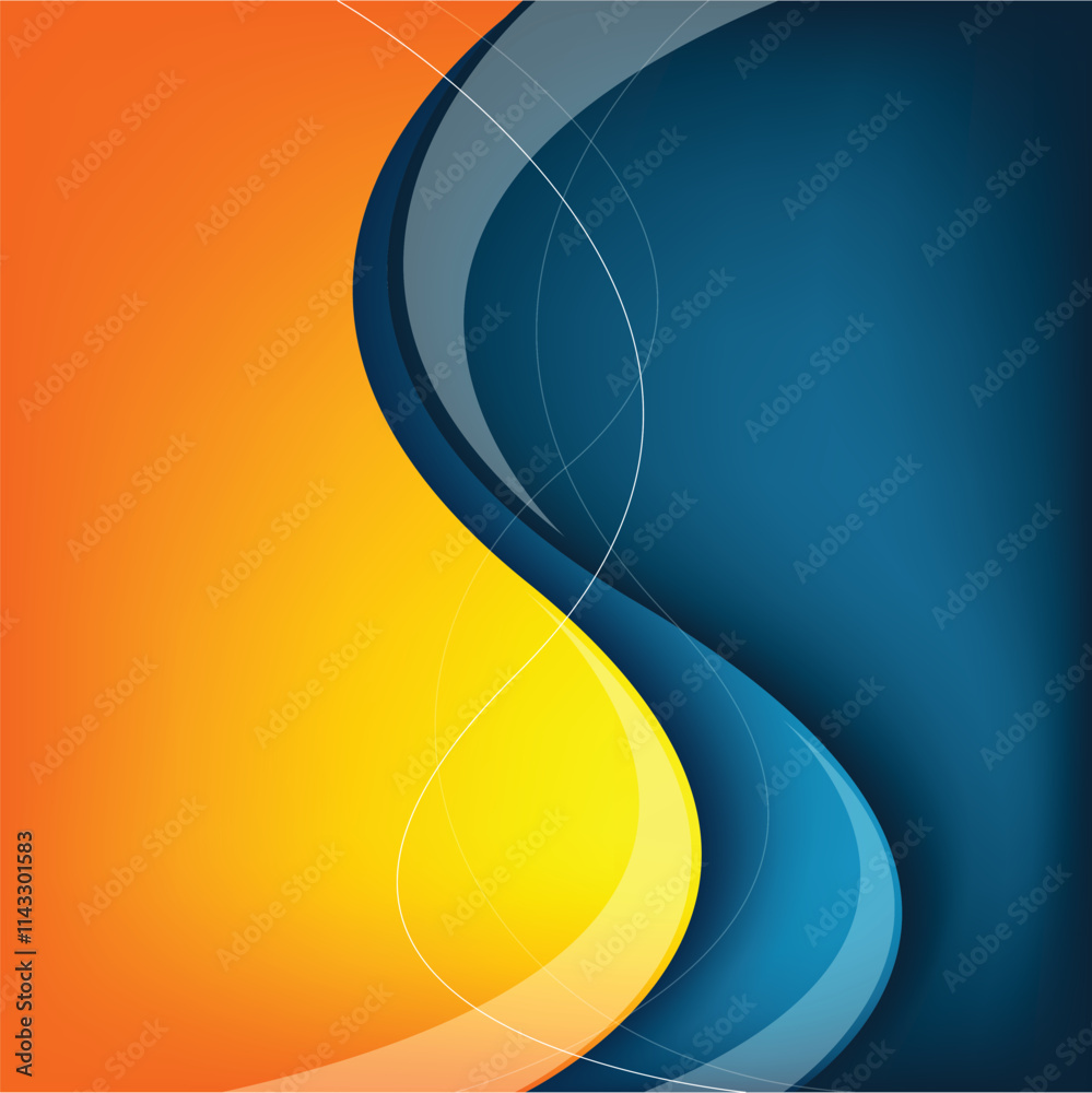 Fototapete graphic vector curve line overlap background for text and message design