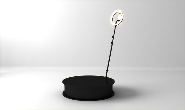 360 photo booth camera isolated white background.	

