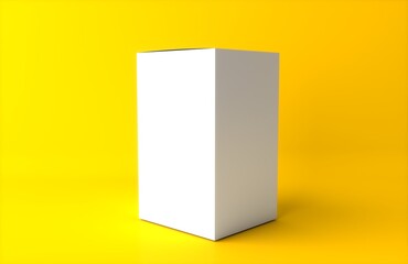 Realistic cardboard box mockup. Half side view. Can be use for food, cosmetic, pharmacy, sport and etc. Ready for your design. 