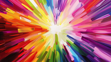 Obraz premium Abstract Burst of Vibrant Colors, Expressive Paint Strokes