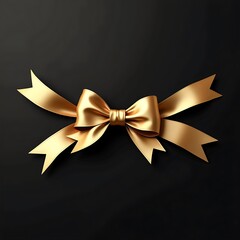 Gold ribbons with a bow on