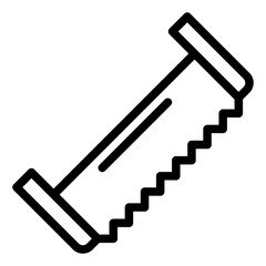 Crosscut saw outline icon for manual wood cutting and forestry work