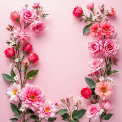 Fototapeta premium Special day greeting background with flowers, space for text