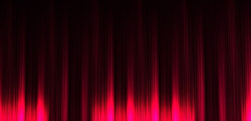 Red theater curtain that dropped down as a straight line. Background for inserting text, empty spaces.