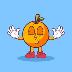 Orange mascot cartoon hand drawn illustration