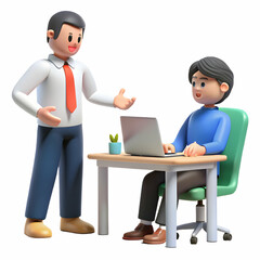 Obraz premium Emotional Sensitivity Manager Supporting Employee Through Personal Challenges in Office Setting