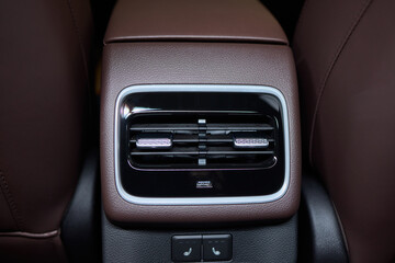 A close up of a car s rear air conditioning system