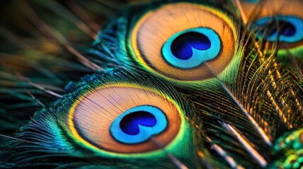 Obraz premium Peacock Feather Close-Up: A Symphony of Colors