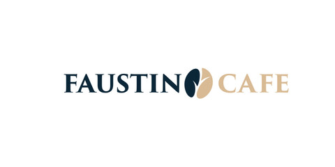 Coffee logo. coffe seed in company brand name, simple coffee logo