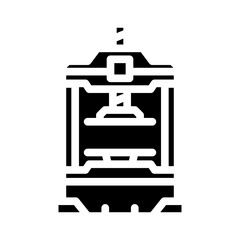 hydraulic press industry glyph icon vector. hydraulic press industry sign. isolated symbol illustration