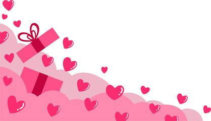 Heart valentine's day corner border frame illustration