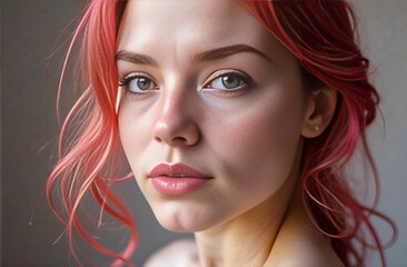 Naklejka premium beautiful female face close-up