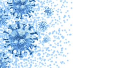 Abstract Virus Cell Illustration with Blue Elements, Representing Pathogens and Microbial Structure in a Scientific Context