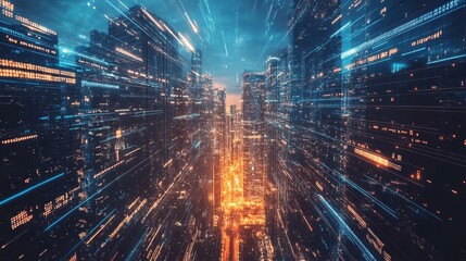 Fototapeta premium Blockchain technology explained