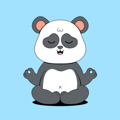 Cute panda doing yoga
