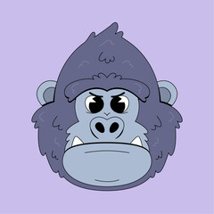 Cute gorilla face cartoon