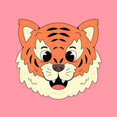 Cute tiger face cartoon