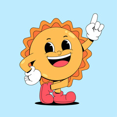 Retro cartoon sun