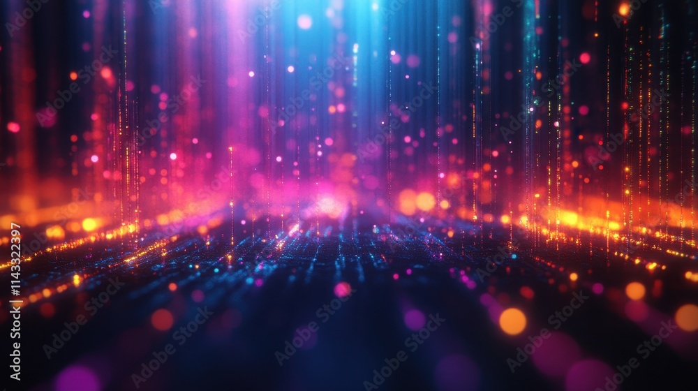 Poster led soft out of focus bokeh effect background generative ai