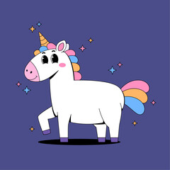 Cartoon cute unicorn