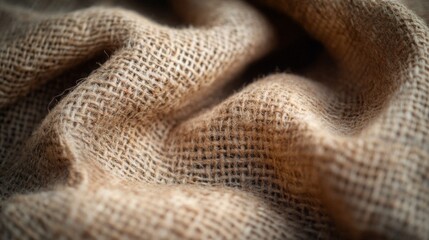 Fototapeta premium Closeup of Brown Burlap Fabric Texture