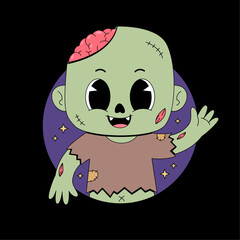 Cute zombie cartoon